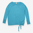 Tie hem long sleeve top in tobermory teal