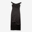 Whistles Black Satin Panelled Stitch Bodycon Midi 