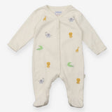 White Safari Animals Sleepsuit