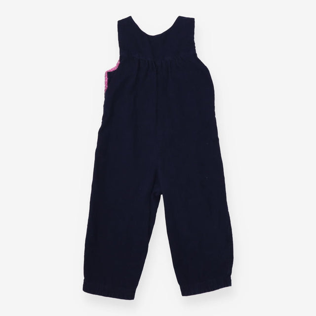 Dungarees Woven Navy Cord - Elephants