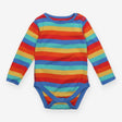 Bodysuit long sleeve rainbow stripe