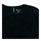 Mini Dress Velvet Green Tiered Frill Sleeve