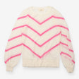 Cream Pink Chevron Stripe Lightweight Knit Ju