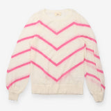 Cream Pink Chevron Stripe Lightweight Knit Ju
