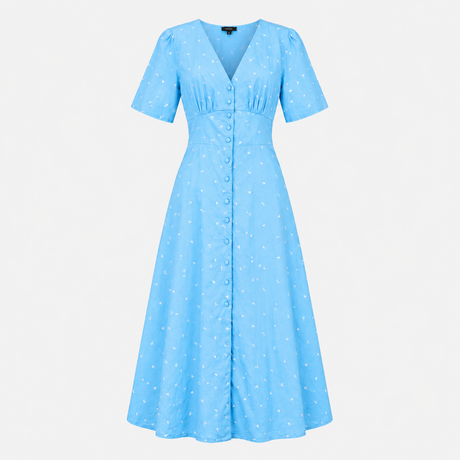 Dress Blue Heart Organic Cotton