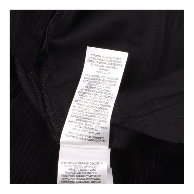 Trousers Black Corduroy Relaxed Tapered Cropped