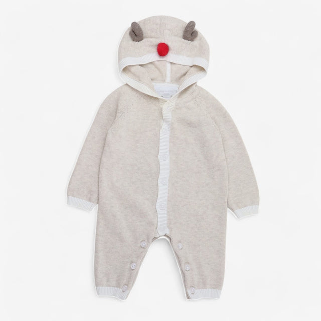 Cream Rudolph Knit Romper
