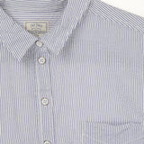 Blue Pinstripe Long Sleeve Cotton Shirt Women's