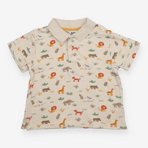 Cream Collared Safari T-shirt