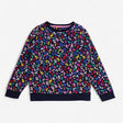 Sweatshirt navy with multicoloured leopard