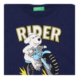 Navy Motorcycle Dog T-shirt - United Colors Of Ben