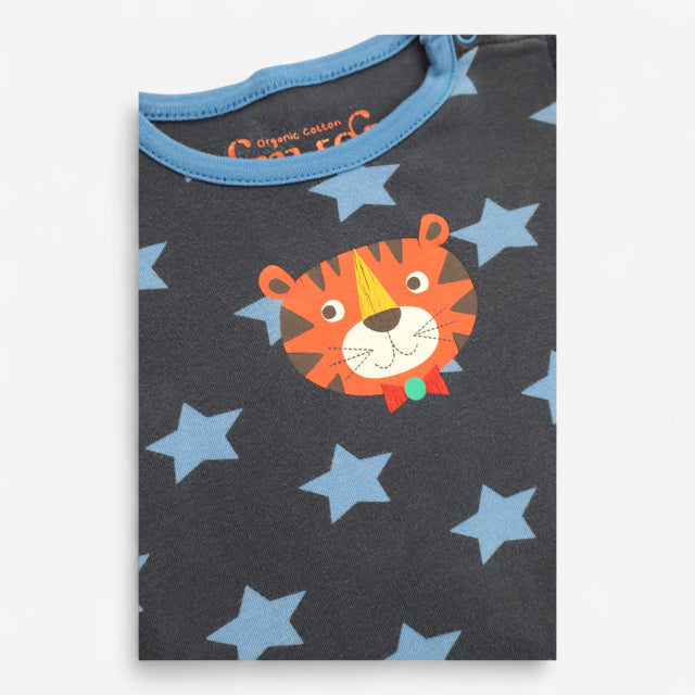 Bodysuit Navy Long Sleeve with Stars and Tiger Fac