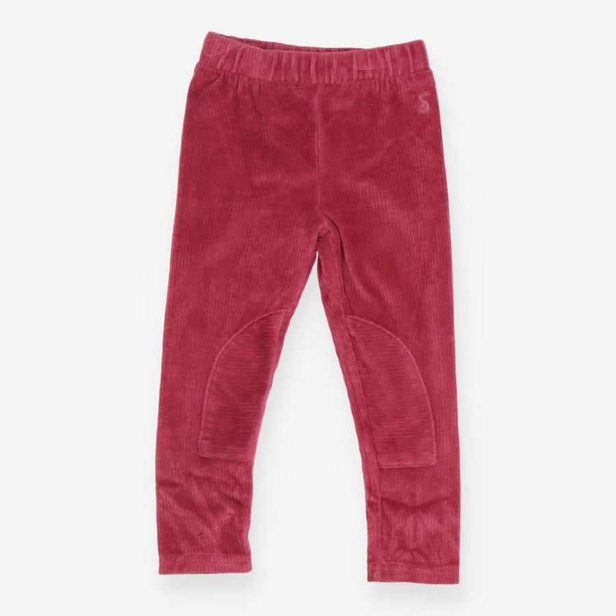 Leggings velour pink ribbed knee patches