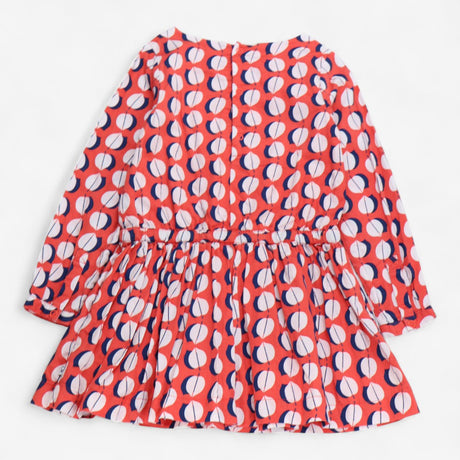 Orange Leaf Long Sleeve Dress