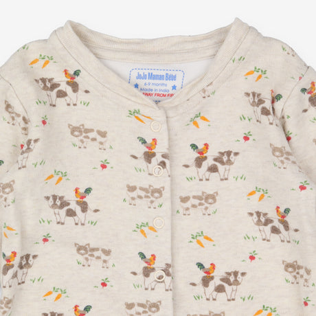 Sleepsuit cream cow print