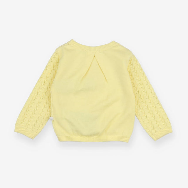 IKKS yellow pointelle cardigan