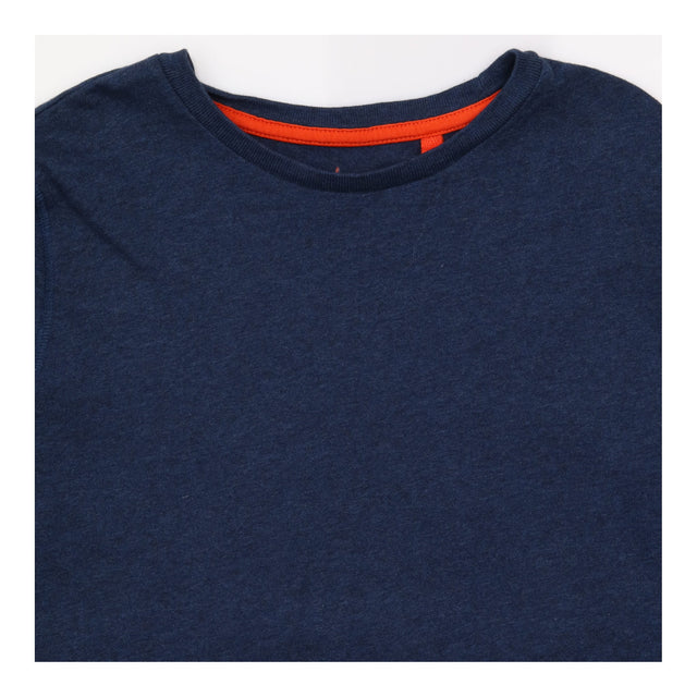Tee LS blue orange neck lining