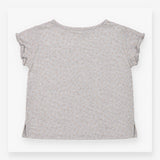 T-Shirt Grey Marl Foil Fleck V-Neck Short Sleeve