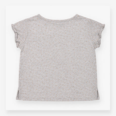 T-Shirt Grey Marl Foil Fleck V-Neck Short Sleeve