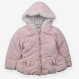 Coat Mintini pale pink fur collar bow pockets