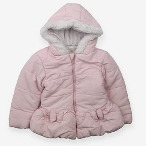 Coat Mintini pale pink fur collar bow pockets