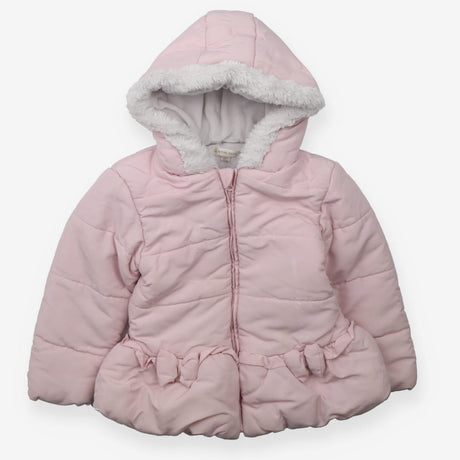Coat Mintini pale pink fur collar bow pockets