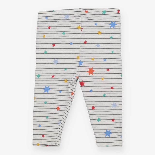 White Striped Star Leggings 