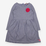 Dress Long Sleeve Navy Stripe Pink Flower