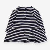 Navy striped jersey dress with bee