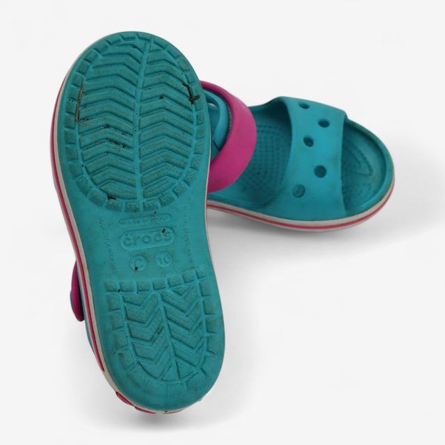 Crocs Aqua & Pink Velcro Strap
