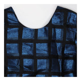 Kenzo Metallic Blue‑Black Jacquard Dress – Sculptu