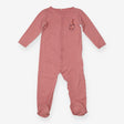 Sleepsuit with hearts terracotta