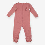 Sleepsuit with hearts terracotta