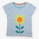 Blue Striped Sunflower T-shirt 