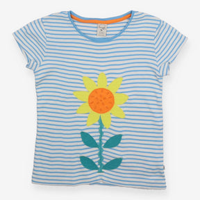 Blue Striped Sunflower T-shirt 