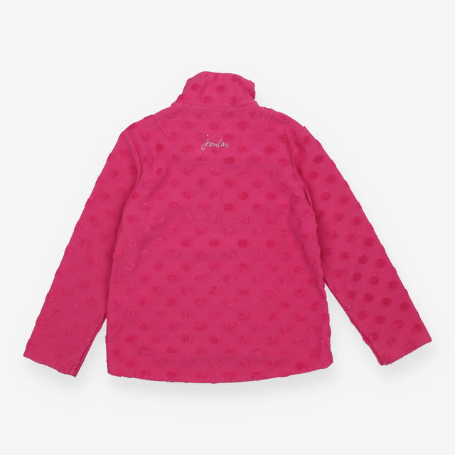 Pink 1/4 zip sweater polka dots