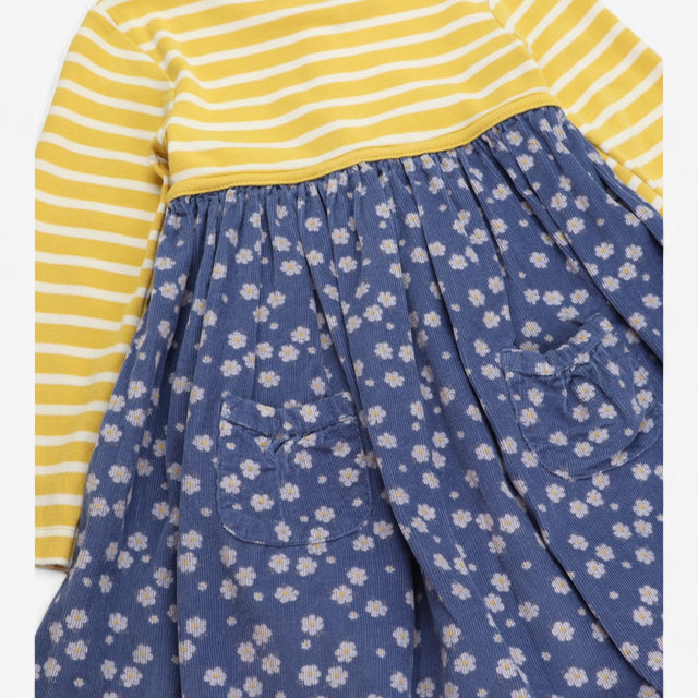 Dress Yellow stripe with daisy cord 