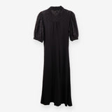 Broderie Shirt Dress, Black
