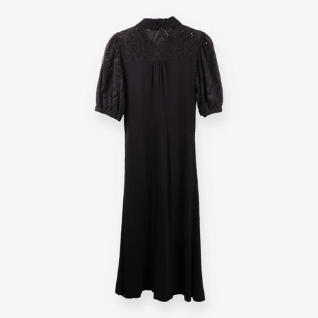 Broderie Shirt Dress, Black