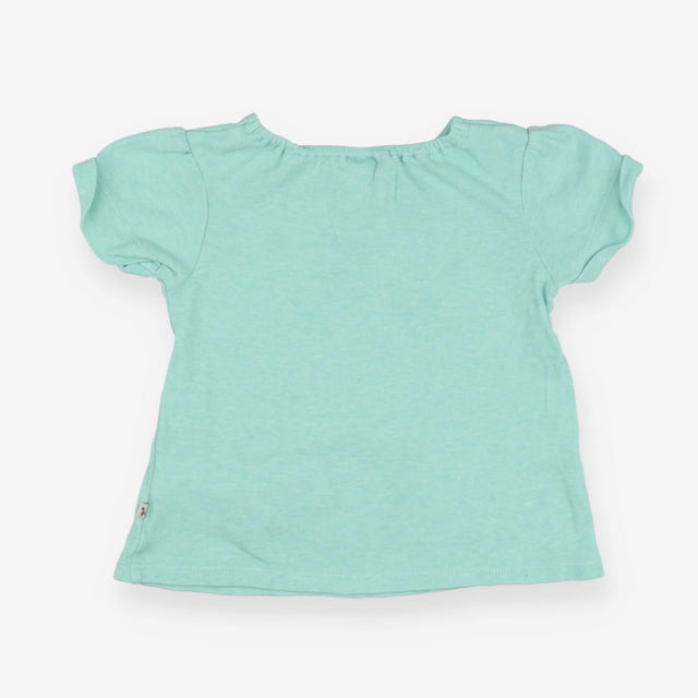 T-Shirt Teal Floral Bunny Applique