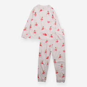 Pyjamas white with ballerinas and hearts