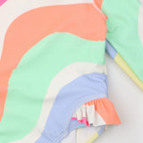 Swimming Costume Neon Print Frilly