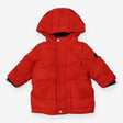 Coat red puffer hood