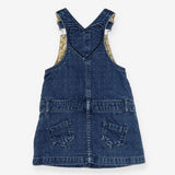 Dress denim pinafore yellow lining