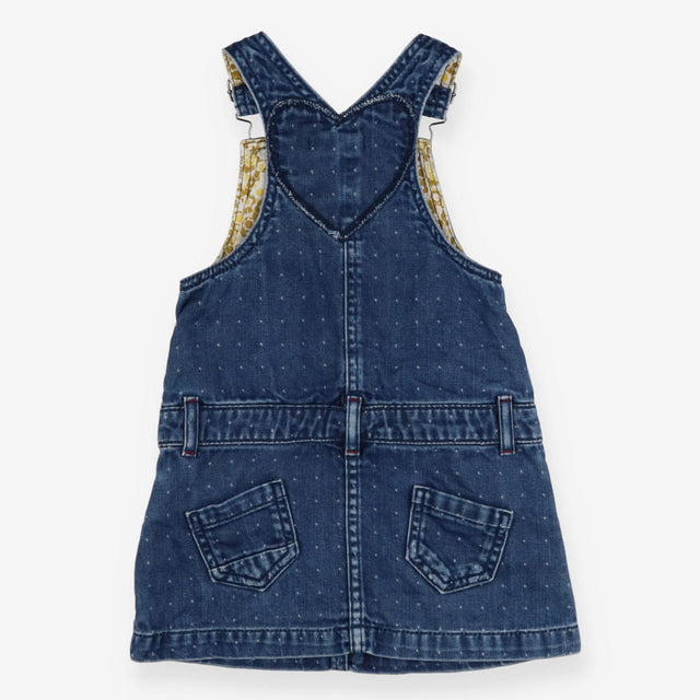 Dress denim pinafore yellow lining