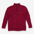 Sweater knit plum quarter zip