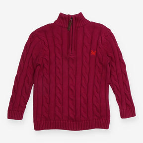 Sweater knit plum quarter zip