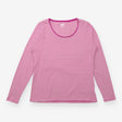 Magenta Striped Scoop Neck Long Sleeve Top