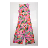 Sleeveless Jumpsuit Bright Tropical Print Hemp Ble