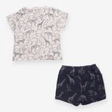 Outfit Shorts SS tee jersey black white animals
